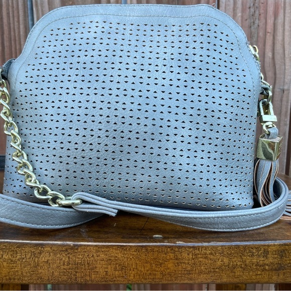 Steve Madden purse silver Gray  perforated leather Women's crossbody Bag - Picture 13 of 15